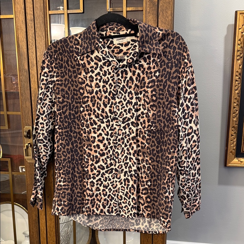 Vintage Equipment Leopard Print Shirt